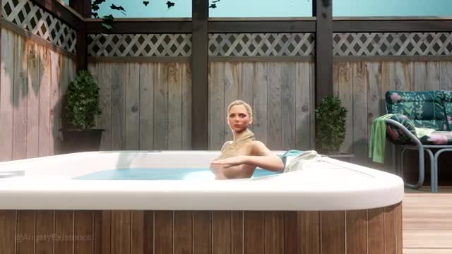 Chloe Android in the Jacuzzi