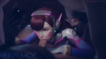 D.Va X Horse X Male Threesone