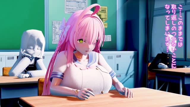 Futanari girl ejaculating in class *route A