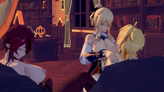 [Genshin] Office Overtime – Jean, Rosaria 4K [Koibito]