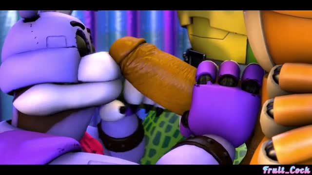 Horny Bonnie sniffing Freddy’s musky cock