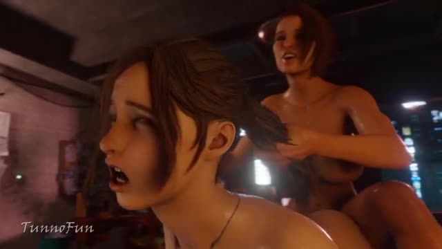 Jill & Ada futa fuck Claire in a threesome [Sound]