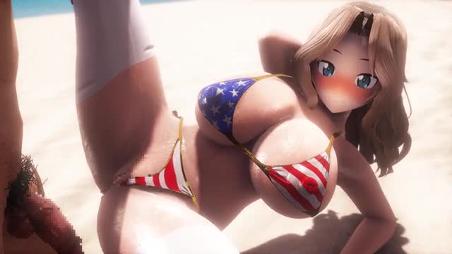 Kay (Girls Und Panzer) – A Woman Who Looks Good In A Stars & Stripes Bikini [Taka84]