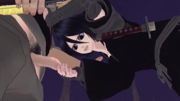 Kuchiki Rukia – Bleach – Handjob/blowjob – Short