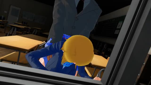 Lover makes mischief at school with cute girl