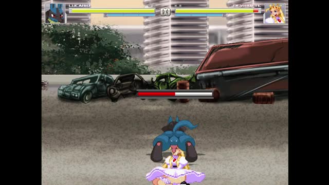 Lucario fucks deviolette’s throat