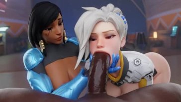 Mercy and Pharah Blowjob
