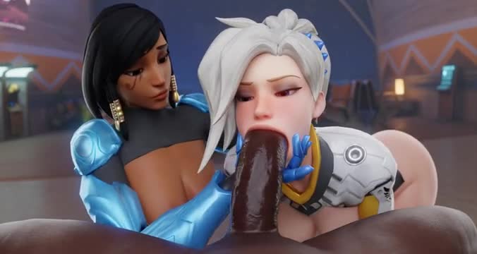 Mercy and Pharah Blowjob