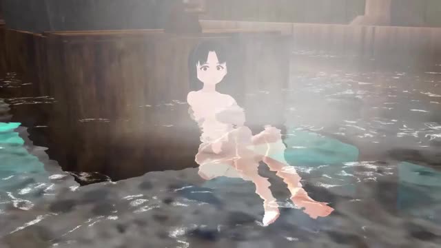 【Mia】 Anime girl naked in a hot spring and sauna.【Japan ryokan】