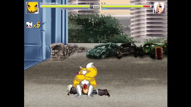 Renamon fills angel’s ass with 9 big eggs after fucking him