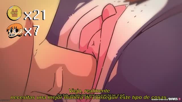 Scott pilgrim defeats Kim into a fuck battle(Sub Español)