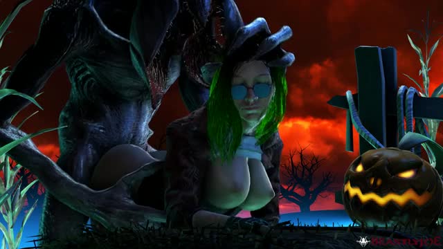 Sexy woman fucked by creature