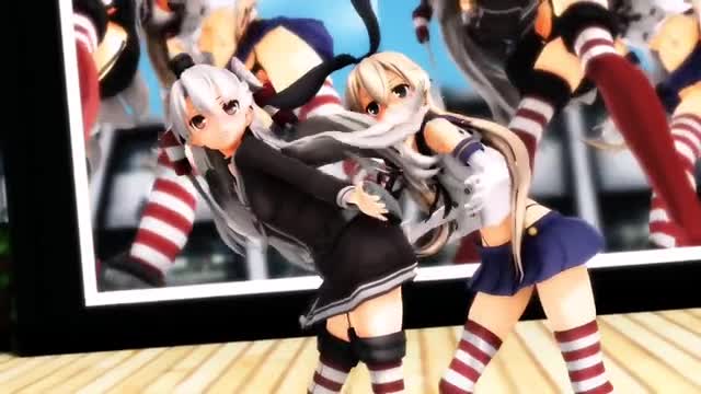 Shimakaze & Amatsukaze – Dive to Blue [MMD R15] nitinino