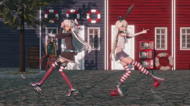 Shimakaze & Amatsukaze – Viva Happy [MMD R18] LeyLineWalker