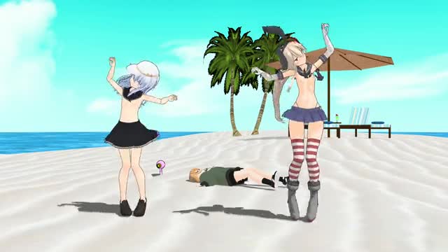 Shimakaze & Hibiki – Deep Blue Town [MMD R18] Pekuchin
