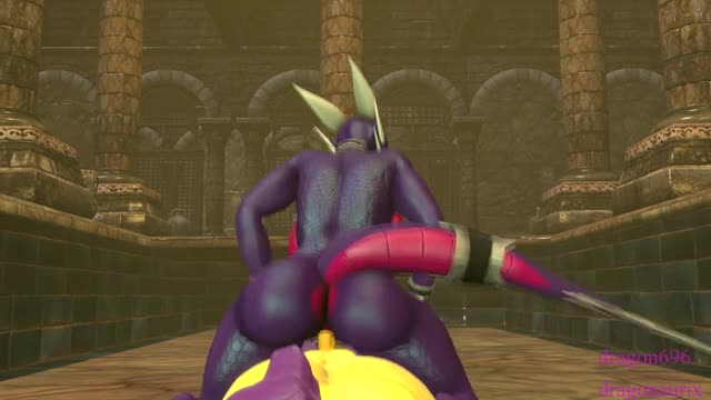 Spyro and Cynder cowgirl (backside)