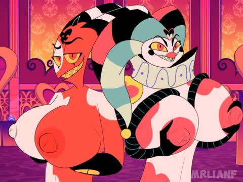 Stolas read the wrong spell and now both Blitz and Fizzarolli have huge boobs