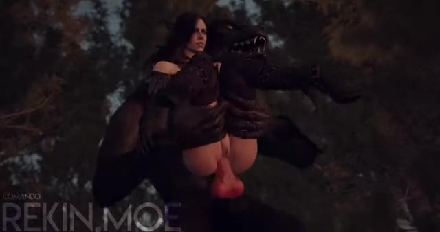 Yennefer fucked in the ass by a werewolf