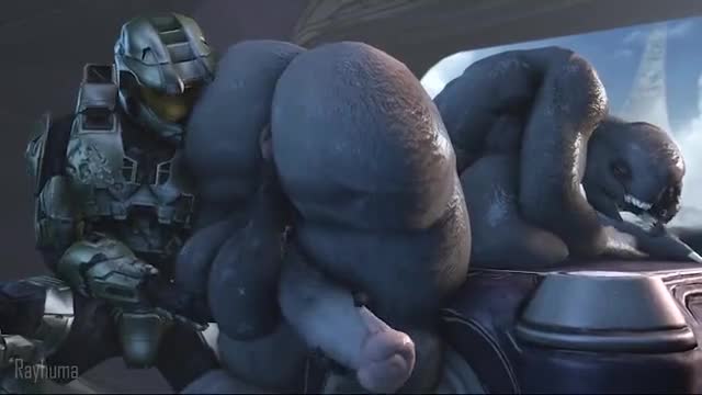 Master chief worshiping futa sangheili