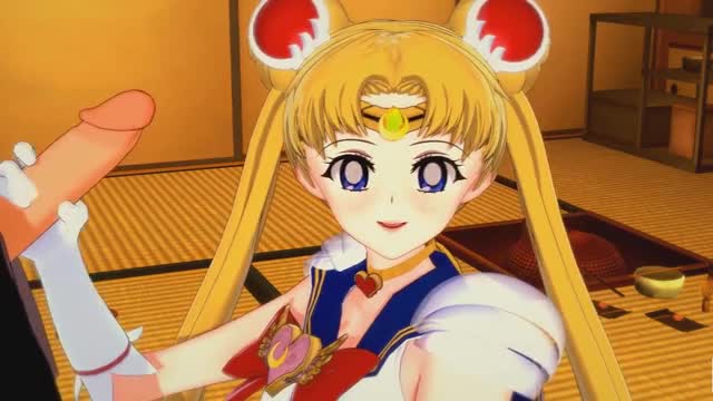 Sailor Moon jerks off Tuxedo Mask