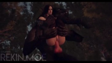 Yennefer and werewolf anal knot
