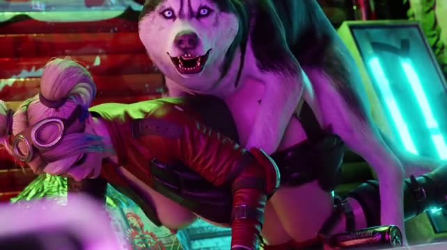 Harley Quinn fucks a dog