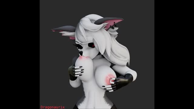 Loona sucking own breast