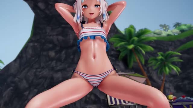 [MMD R-18] Gura – Shaking Dance 2+