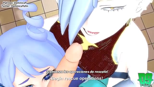 Nejire and Ryukyu in a Glory Hole Sub Español