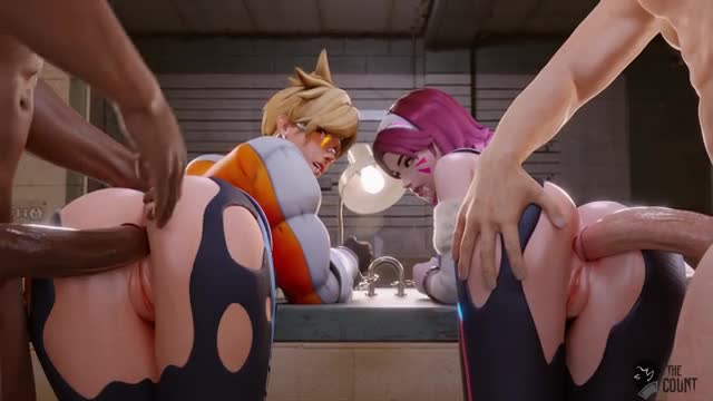 Tracer and D.Va caught by the police intro part 2. (male audio) [TheCount]
