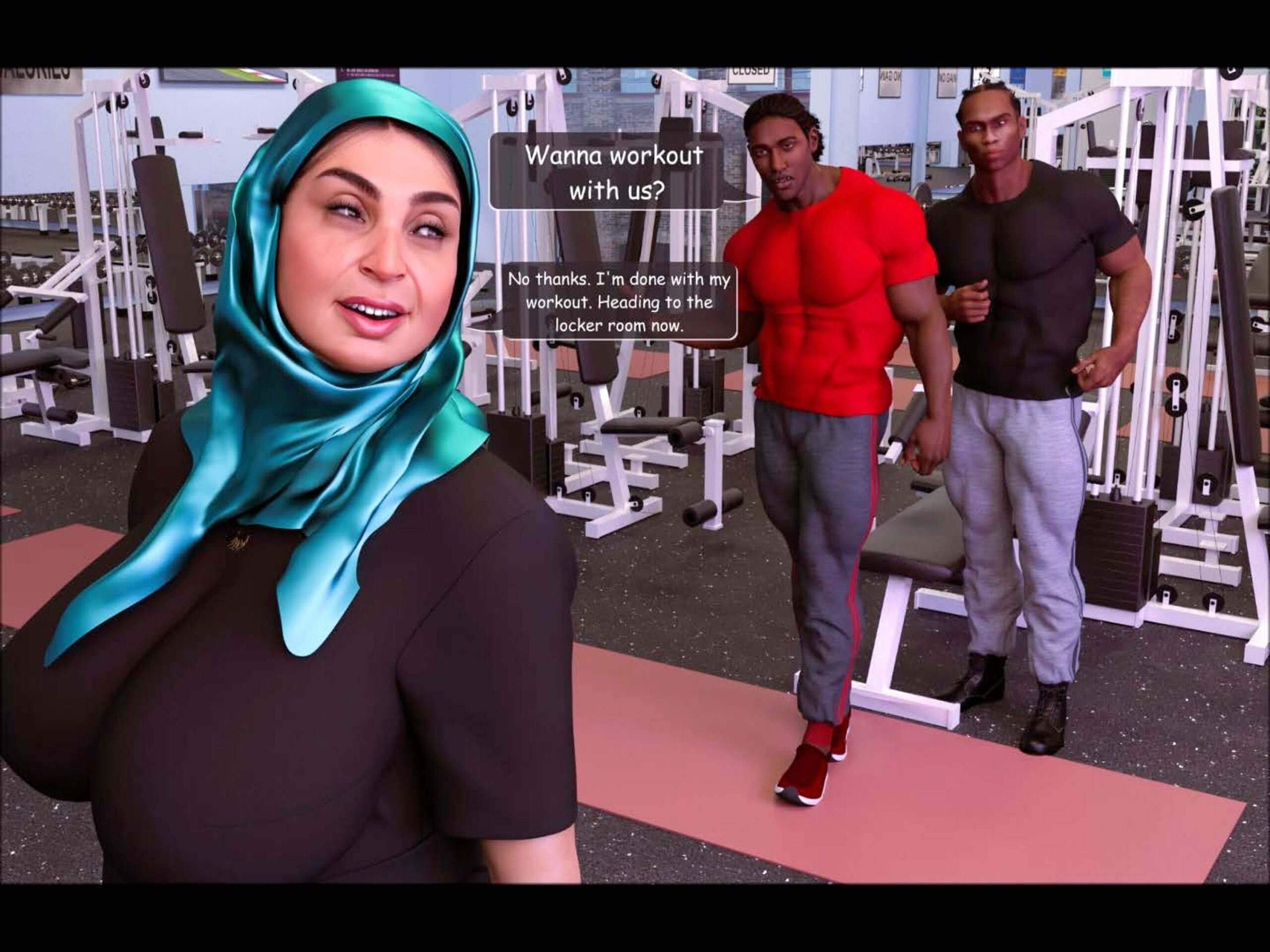 Hentai hijab in gym