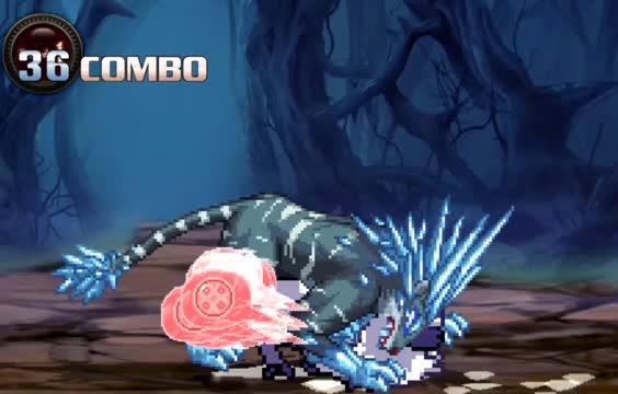 Absol getting stun locked and rutted hardly by a Ice Tiger