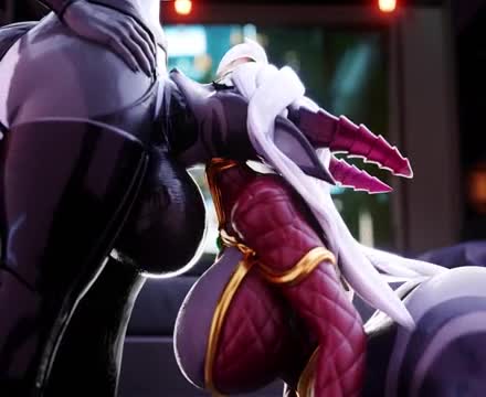 Blowing futanari’s cock