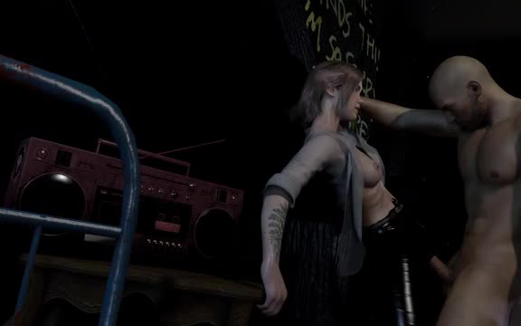 Ellie in leather pant rough sex