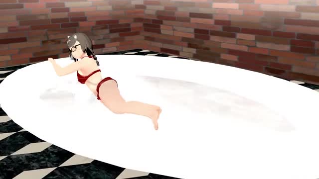 【Kyo】Anime girl hiding her body with only bubbles.【bubble bath】