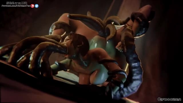 Lara croft dominated by tentacles