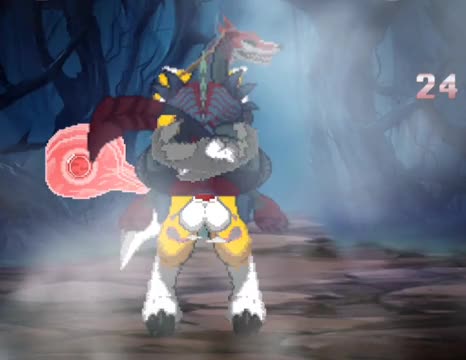 Naafiri Caught in a bearhug and raped full of gunk and eggs by Renamon