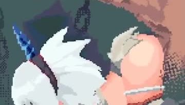 Pixel Sprite Girl Fucked Rough by two Men