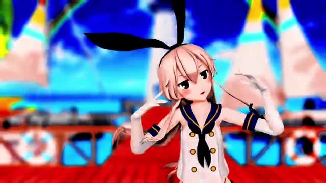 Shimakaze – Deep Blue Town [MMD R15] Sima