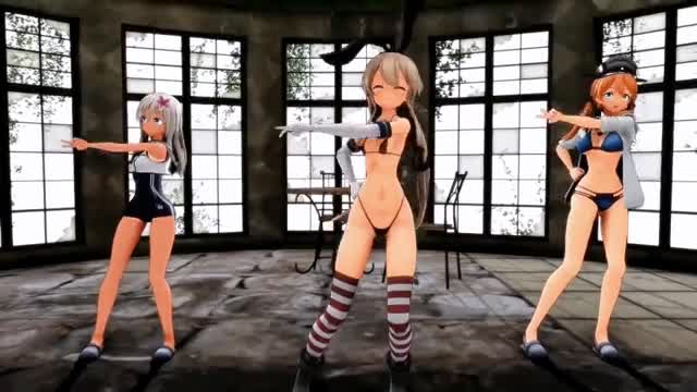 Shimakaze, Ro500 & Prinz – EX Girl [MMD R15] Clear_Cloth