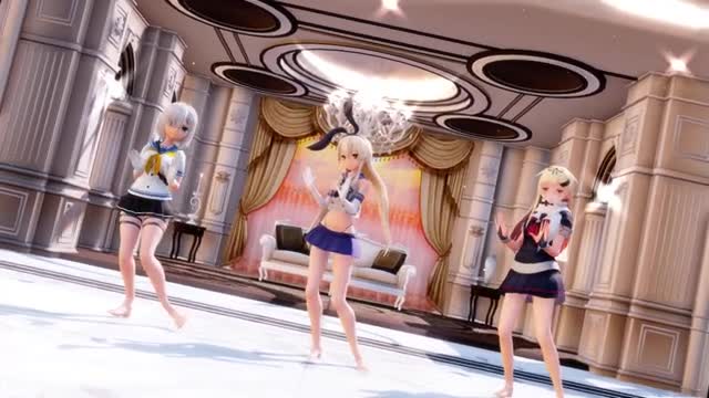 Shimakaze, Yuudachi & Hamakaze – STEP [MMD R15] Panman