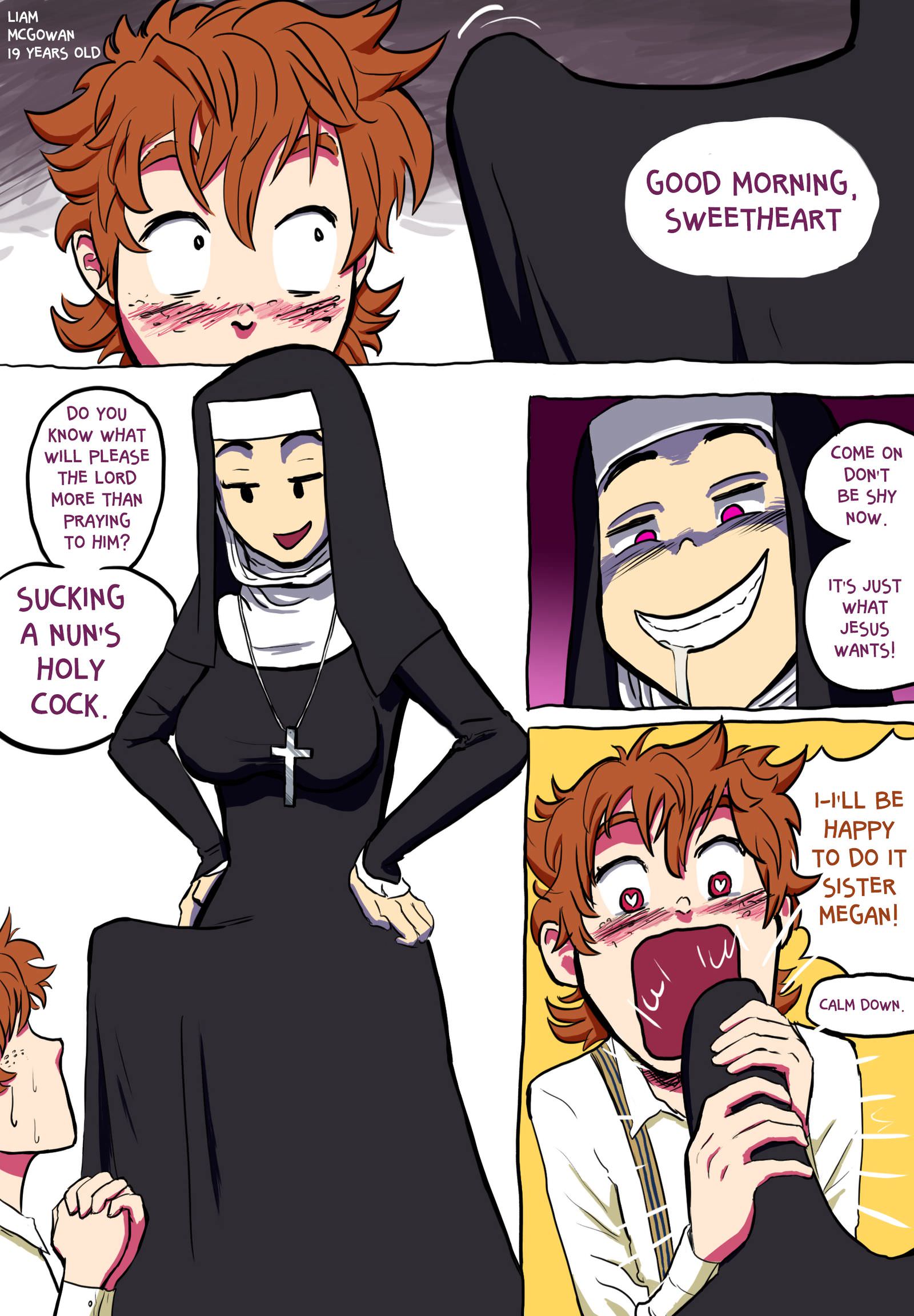 Pink hair nun futa