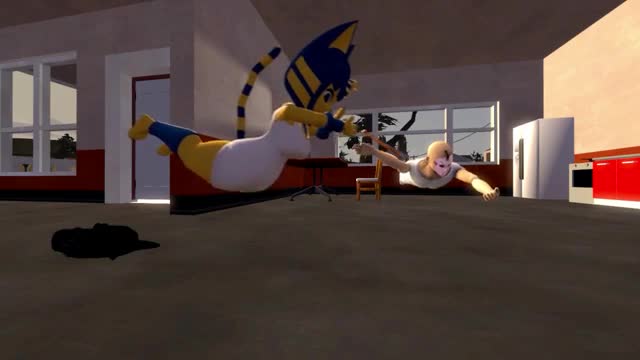 Ankha is saved by a guy and she thanks him in her room.