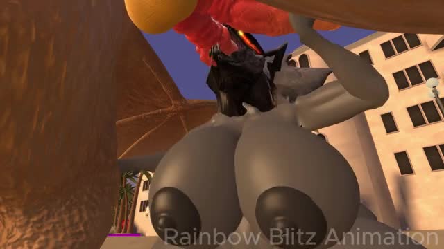 Female Muto gets fucked by Ghidorah
