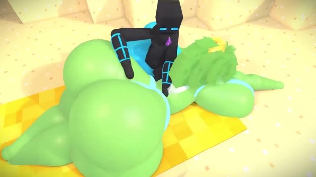 Hb the enderman fucking giant slime girl on the beach