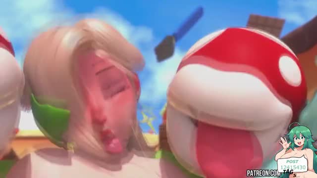 Princess Peach, Rosalina & Daisy hentai 3d compilation #6