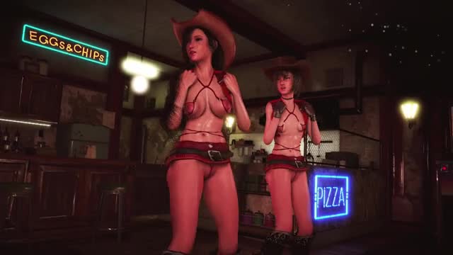 Slutty Tifa and Yuffie got drunk and danced half-naked in 7th Heaven bar