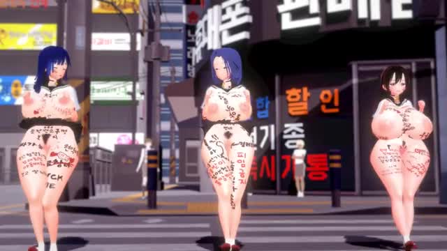 Three perverted high school girls danced in the street!