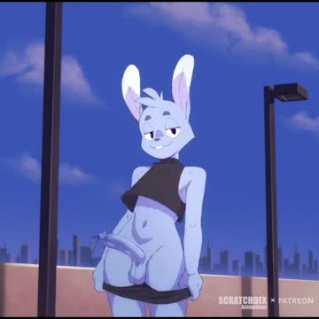 Blue Bun Shorts Pull animation