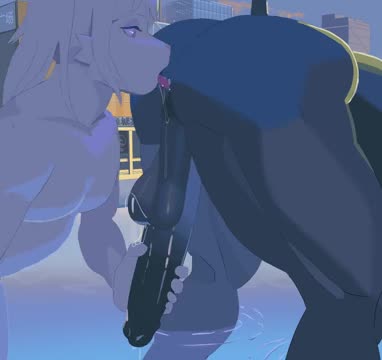 Catboy riding elephant man